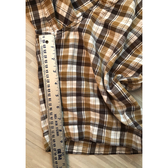 Hollister, Men's Bermuda Shorts, Brown Plaid, Button Fly, 9" Inseam, Size 28 - Picture 7 of 7